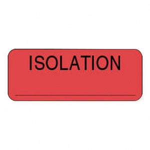 PDC Healthcare Drug Labels - LABEL, "ISOLATION_", 2-1/4X7/8, RED, 1000 - 59705473