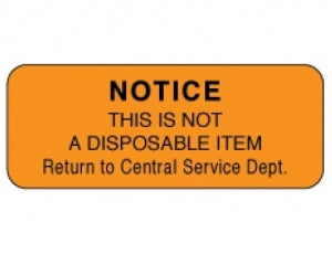 PDC Healthcare Notice This Is Not Labels - Notice This is Not a Disposable Item Label, 2-1/4" x 7/8", Orange - 59705815