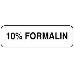 PDC Healthcare Hazard Labels - 10% Formalin Label, White, 1-1/4" x 3/8" - 59708172