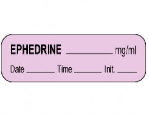 PDC Healthcare Anesthesia Labels & Tapes - Ephedrine Anesthesia Label, Violet, 1, 000/Roll - 59708931