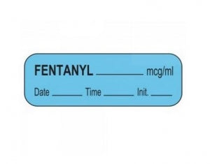 PDC Healthcare Drug Labels - Fentanyl Label mcg / mL, 1/2" x 1-1/2", Blue, 1000/Roll - 59708932