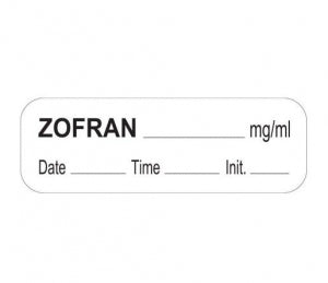 PDC Healthcare Anesthesia Date, Time and Initials Labels - Zofran Label, 1/2" x 1/2", White - 59709078