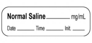 PDC Healthcare Saline Labels - Normal Saline Label, White - 59709141