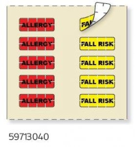 PDC Healthcare Fall Risk Allergy Labels - Fall Risk Allergy Label, 11/16" x 1/4" - 59713040