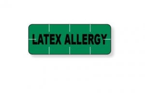 PDC Healthcare Chart Labels - Allergy to Latex Chart Label, 16" x 1/4", Green - 59713053