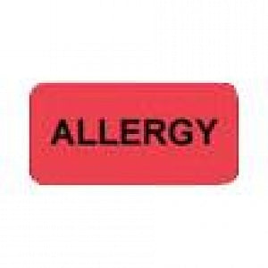 PDC Healthcare Allergic Labels - LABEL, ALLERGY" 1-1/2X3/4, RED, 1000/RL - 59713061