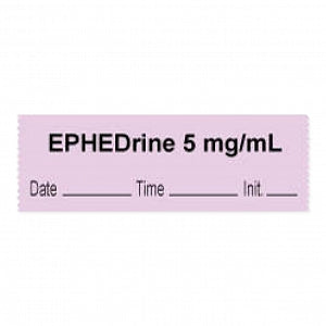 PDC Healthcare Drug Labels - TAPE, "EPHEDRINE 5 MG / ML", DTI, 1/2X500" - 59726801