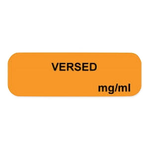 PDC Healthcare Anesthesia Labels & Tapes - Versed Anesthesia Label, Orange, 1/2" x 1/2" - 59727061