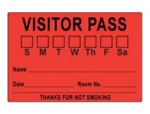 PDC Healthcare Removable Visitor Pass Paper Labels - Visitor Pass Label, 3" Core, 3" x 2", Red - 59727659