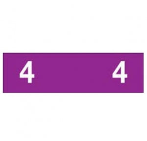 PDC Healthcare AMES Compatible Numeric Labels - Ames-Compatible Color-Code Label, Numeric "4," 1-3/4" x 1/2", Purple - 59742420