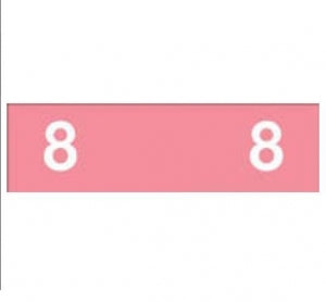 PDC Healthcare AMES Compatible Numeric Labels - Ames-Compatible Color-Code Label, Numeric "8," 1-3/4" x 1/2", Pink - 59742424