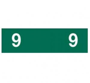 PDC Healthcare AMES Compatible Numeric Labels - Ames-Compatible Color-Code Label, Numeric "9," 1-3/4" x 1/2", Green - 59742425