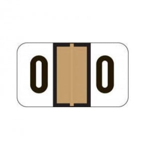 Brady Worldwide Numeric Label - "0 0" Label, Jeter 7300 Compatible, Tan - 7380