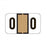 Brady Worldwide Numeric Label - "0 0" Label, Jeter 7300 Compatible, Tan - 7380