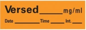 PDC Healthcare Anesthesia Tape with Date - Versed Anesthesia Label Tape, Orange, 1-1/2" x 1/2", 500" Roll - AN-149