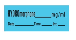 PDC Healthcare Anesthesia Tape with Date - Hydromorphone Anesthesia Label Tape, Blue, 1-1/2" x 1/2" - AN-16