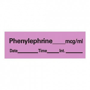 PDC Healthcare Anesthesia Date, Time and Initials Labels - Phenylephrine Label, mcg / mL, Violet - AN-81MCG