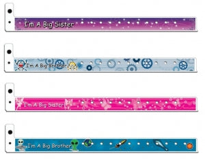 PDC Healthcare Big Brother / Sister Wristbands - LABEL, CIRCLE, 3/4, FLOURESANT, ORNG, 100 - C-3FA