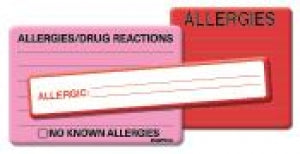 Brady Worldwide Allergy Labels - Allergies Label, Red, Lester Cox - CM-H181754