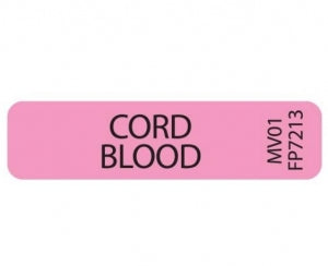 PDC Healthcare Cord Blood Labels - Cord Blood Label, 1-1/4" x 5/16", Fluorescent Pink - MV01FP7213