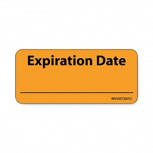 PDC Healthcare Expiration Labels - LABEL, PAPER, EXP DATE 2-1/4 X 1 FL ORNGE - MV04FO0431