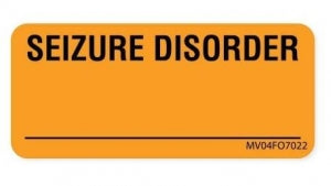 Brady Worldwide Seizure Disorder Paper Removable Labels - "Seizure Disorder" Label, Orange, 2.25 x 1" - MV04FO7022