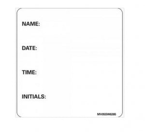 PDC Healthcare Chart Labels - White Chart Label with Name, Date and Time, 2.4" x 2.5" - MV05SW6265