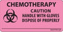 PDC Healthcare Caution Chemotherapy Pink Labels - Chemotherapy Caution Label, Pink - MV07FP8126