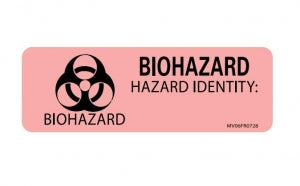 PDC Healthcare MEDVISION Labels - BIOHAZARD I Label, 2-15/16" x 2", Fluorescent Red - MV08FR4016