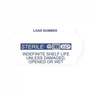 PDC Healthcare Sterrad Tyvek Labels for Meto Label Gun - "Sterile" Label, White / Blue - NPT2147