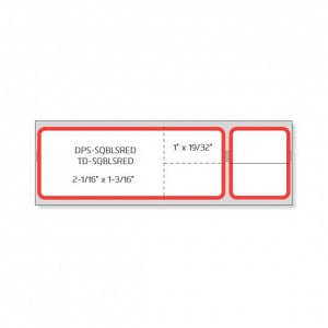 PDC Healthcare Laboratory Information System Labels - SunQ Label, 1-3/16" x 4-1/8", White / Red, 1, 200/Roll - DPS-SQBLSRED