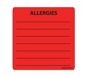 Brady Worldwide Allergy Labels - Removable Allergy Labels Red 2-1/16 x 2-1/2 - MV05FR4747R