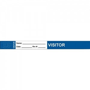 PDC Health Visitor Identification Wristbands - Tyvek Visitor Identification Wristband, Adult, Blue - VISBAND2