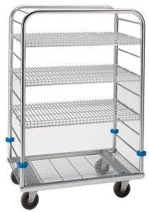 Pedigo Products Sterilizer Carts - Stainless Steel Sterilizer Cart with 2 Wire Shelves and Bumpers, 37-3/4" x 24-1/2" x 45-3/8" - CDS-150-C