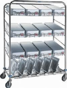 Pedigo Products Instrument Container Wash Carts - Stainless Steel Instrument Container Wash Cart with 5 Wire Shelves - CDS-160