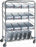 Pedigo Products Instrument Container Wash Carts - Stainless Steel Instrument Container Wash Cart with 5 Wire Shelves - CDS-160