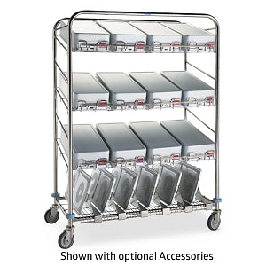 Pedigo Products Instrument Container Wash Carts - Stainless Steel Instrument Container Wash Cart with 5 Wire Shelves - CDS-160