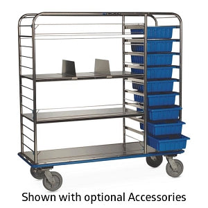 Pedigo Products Supply Carts - Stainless Steel Central Supply Cart with Tote Boxes, 55.375" x 26.125" x 58" - CDS-177