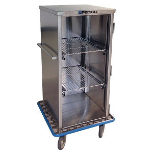 Pedigo Products Surgical Case Carts with Shelving - Stainless Steel Surgical Case Cart with 2 Shelves, Complete, Size Small, 28-5/8" x 28-5/8" x 56" - CDS-233-C