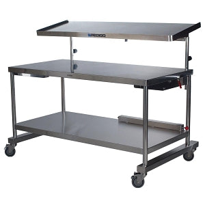 Pedigo Products Space Station Specialty Table - Heavy-Duty Stainless Steel Space Station Back Table with Casters, 30" x 60" x 34" - CDS-3060