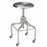 Pedigo Adjustable-Height Stainless Steel OR Stools - Stainless Steel Exam Stool with 2" Swivel Casters, No Back, 22.75"-36.75" Screw Adjustable - P-1037-W/C-SS