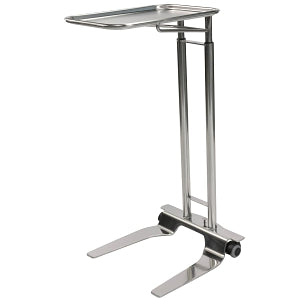 Pedigo Products Foot Operated Mayo Stands - Stainless Steel Mayo Stand with Tray, Foot Operated, 12.625" x 19.125" - P-1068-SS