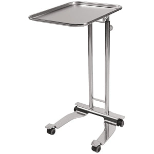 Pedigo Products Hand Operated Mayo Stands - Stainless Steel Mayo Stand with Tray, Hand Operated, 16.25" x 21.25" - P-1069-A-SS