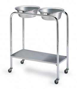 Pedigo Products Double Basin Stands - Stainless Steel Double Basin Stand with Shelf, 7 qt. Each - P-1079-W/S-SS