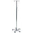 Pedigo Products Hand Operated IV Stands - Stainless Steel IV Pole with 5-Leg Base and 4-Hook Top, Hand Height Adjustable - P-1572-4