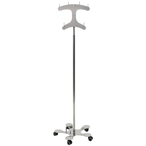 Pedigo Products Foot Operated IV Stands - Stainless Steel IV Pole with 5-Leg Base, Foot Pedal Height Adjustable, Clearview - P-1576-CV