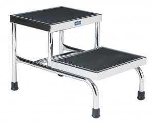 Pedigo Products Double Step Stools - Chrome Double Step Stool without Handrail - P-18