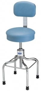 Pedigo Products Screw Shaft Stools - Exam Stool with Backrest and 2" Casters, 23.75"-37.75" Screw Adjustable - P-39-W/C