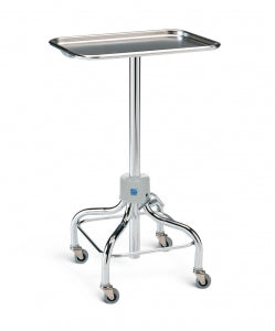 Pedigo Products Hand Operated Mayo Stands - Hand-Operated Mayo Stand with 19.125" x 12.625" Stainless Steel Tray, Chrome Base - P-65