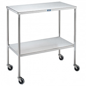 Pedigo Products Instrument Tables with Shelf - Stainless Steel Instrument Table with Shelf and Casters, 20" x 16" x 34" - SG-82-SS